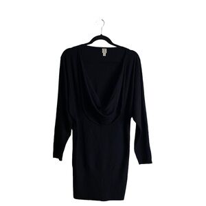 Tristan Women's Black Cowl Neck Knit Mini Dress